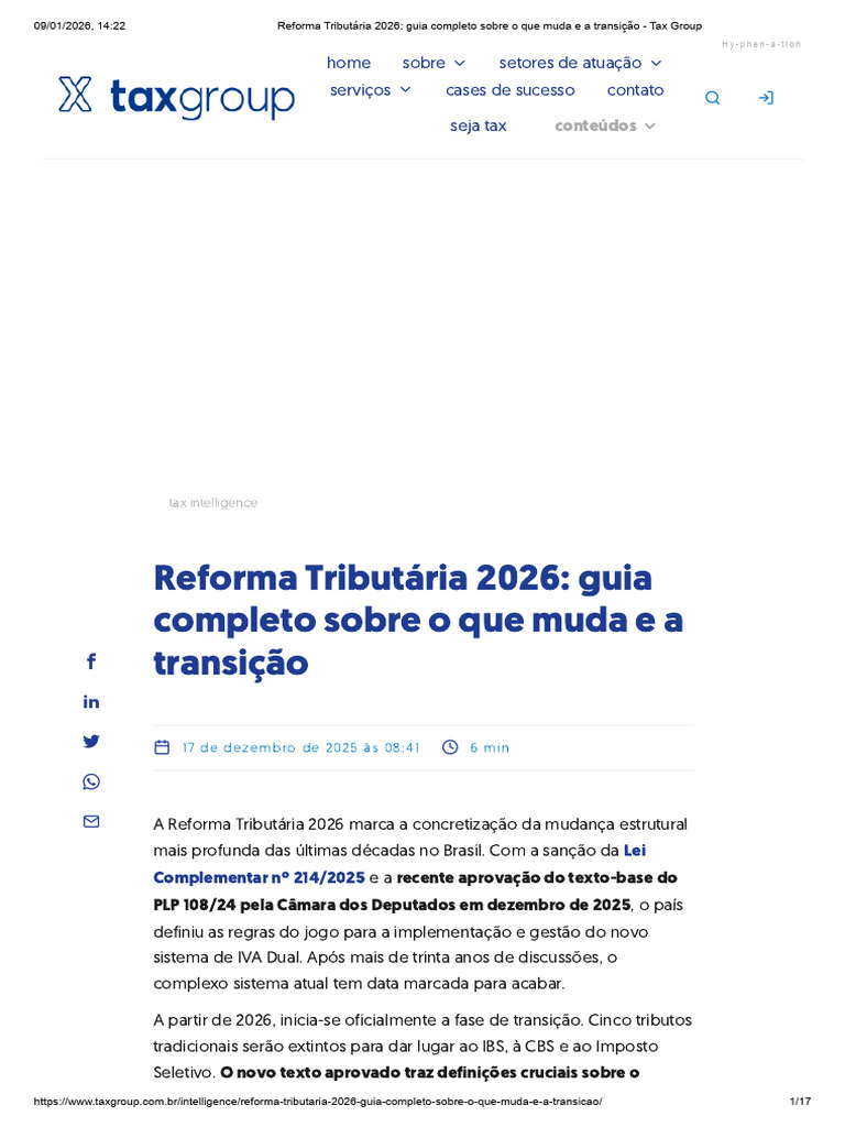 Reforma Tributária 2026: O que Muda? | PDF | Impostos | Imposto sobre ...