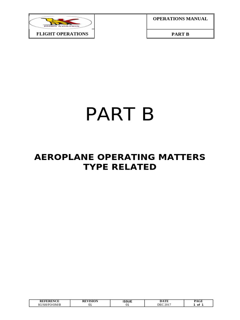 Flight Operations Manual Overview | PDF