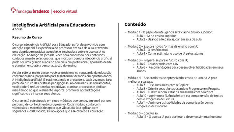 IA na Educação: Curso para Educadores | PDF | Inteligência artificial ...