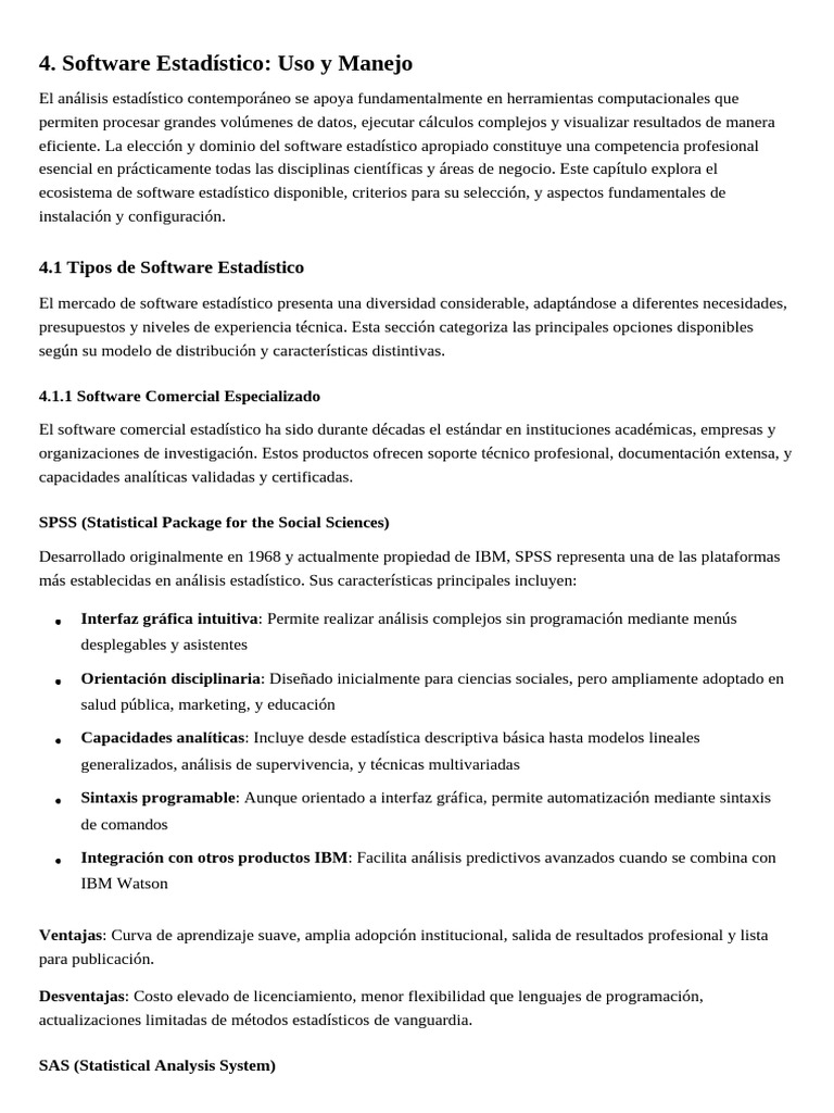 Software Estadístico: Guía de Uso y Tipos | PDF | Sas (software) | Spss