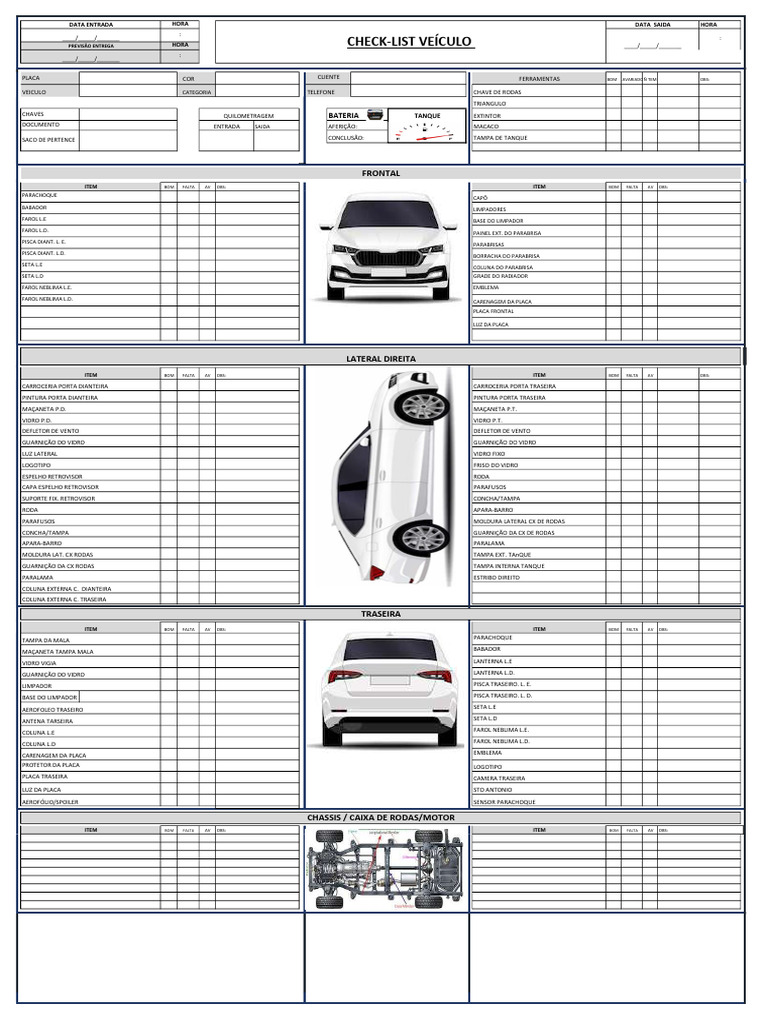 Check-list de Inspeção Veicular | PDF | Carro | Fabricantes de automóveis