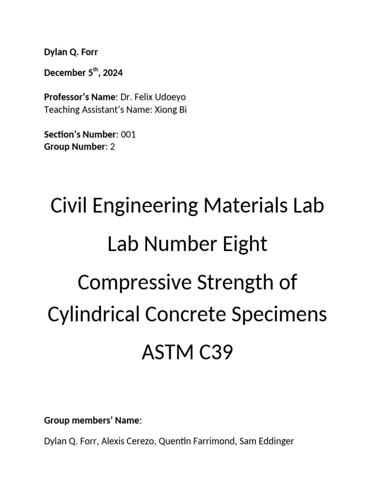 Compressive Strength Testing of Concrete | PDF | Strength Of Materials ...