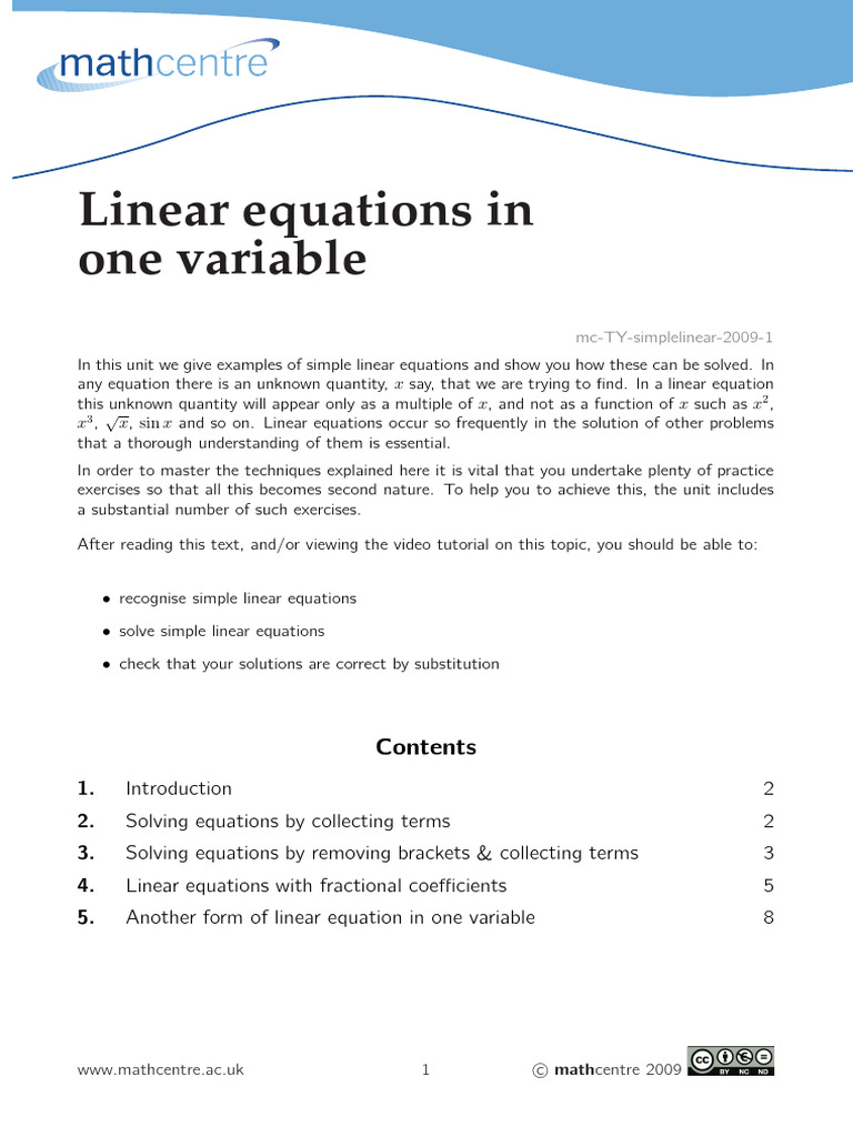 Mc Ty Simplelinear 2009 1 | PDF | Equations | Applied Mathematics