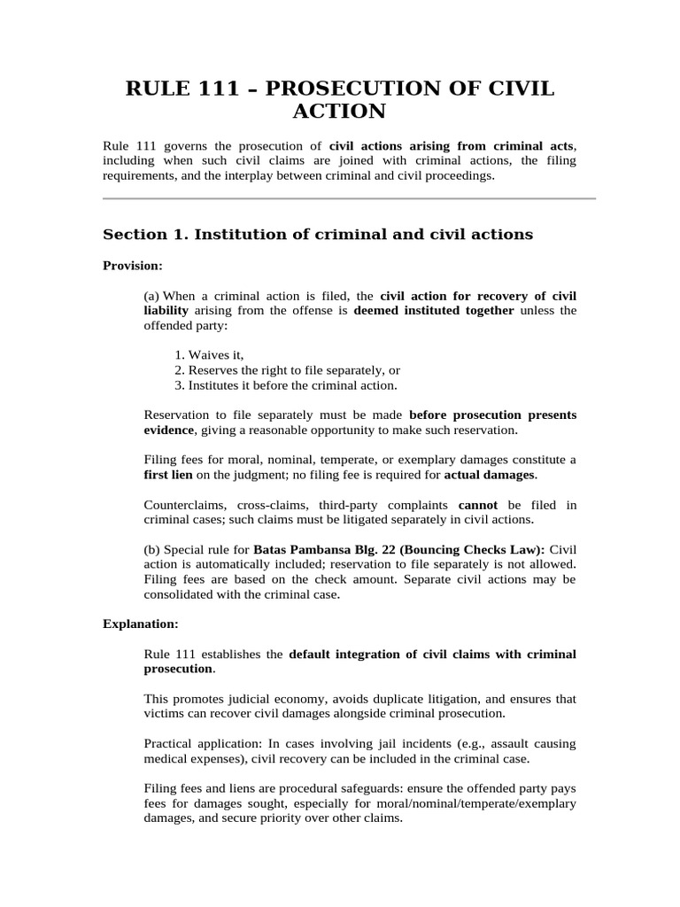 Crim Pro Rule 111 | PDF | Lawsuit | Prejudice (Legal Term)