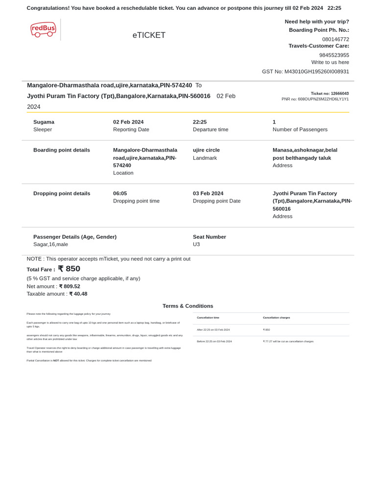 Bus Ticket | PDF
