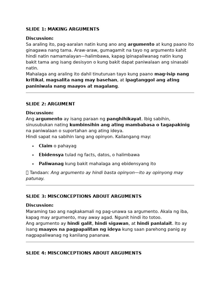 Arguments | PDF