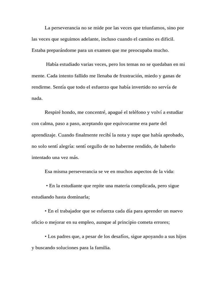 La fuerza de la perseverancia en la vida | PDF