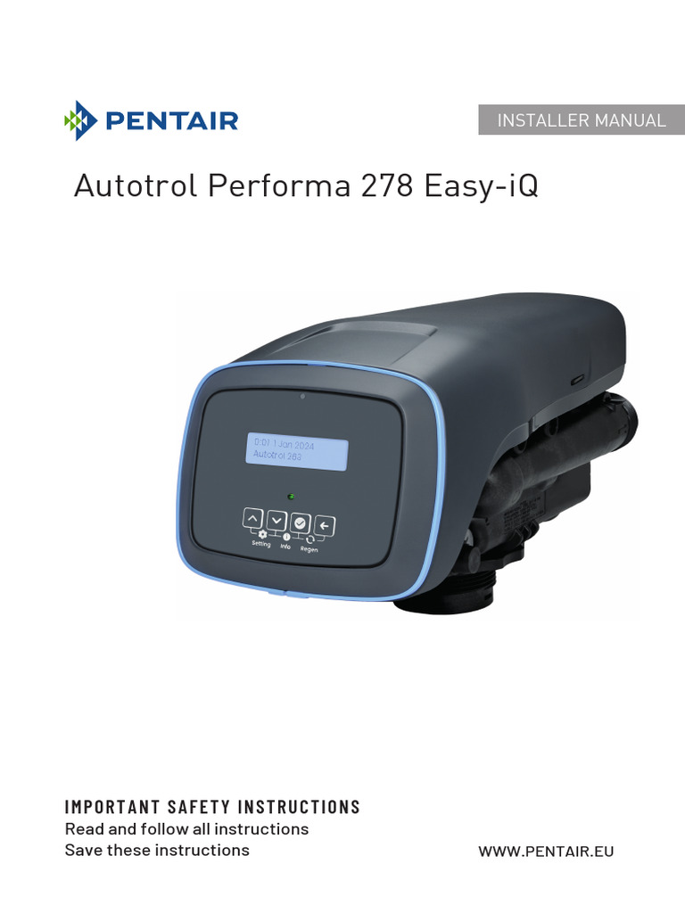 Autotrol Performa 278 Easy-iQ Manual | PDF | Safety | Flow Measurement