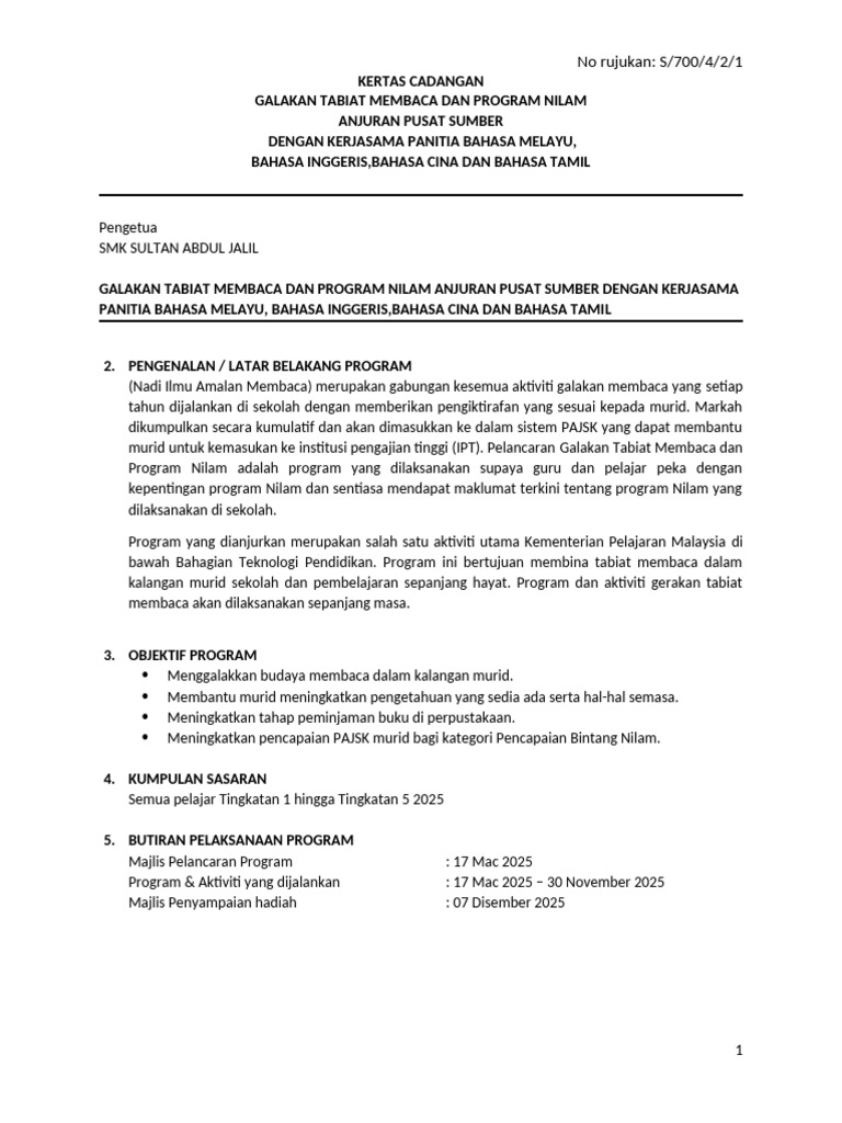 Kertas Kerja Program | PDF