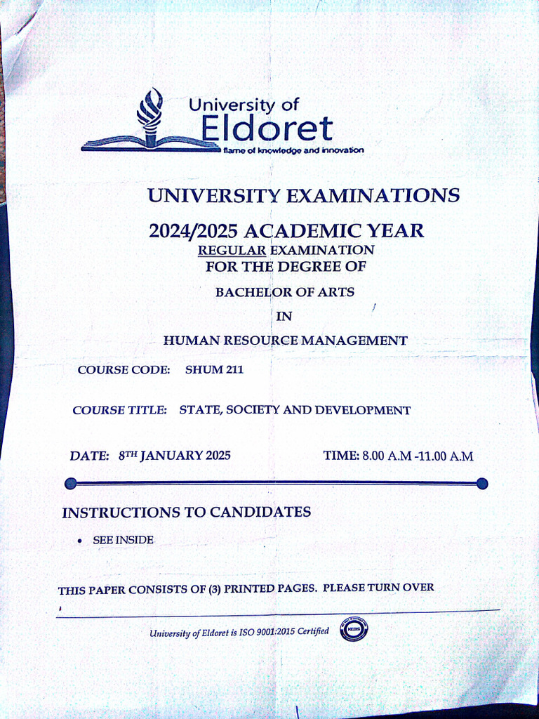 SHUM 211 Past Paper | PDF