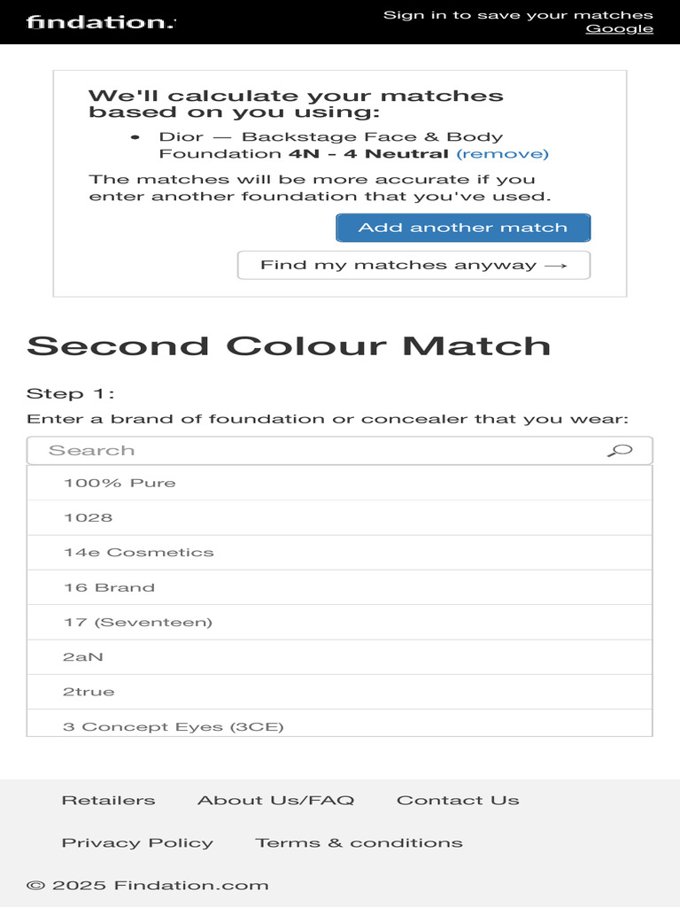 Findation.com Foundation Color Matching for MAC, Revlon, Makeup Forever ...