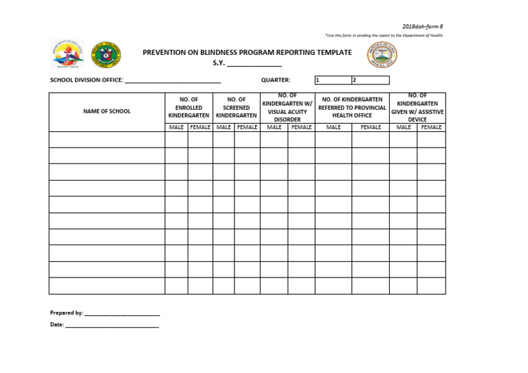 Doh-pbp Reporting Form 6 | PDF
