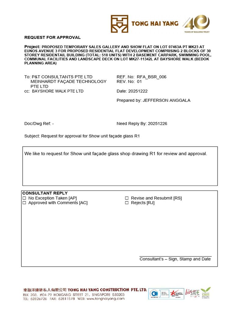 Approval Request for Sales Gallery Design | PDF