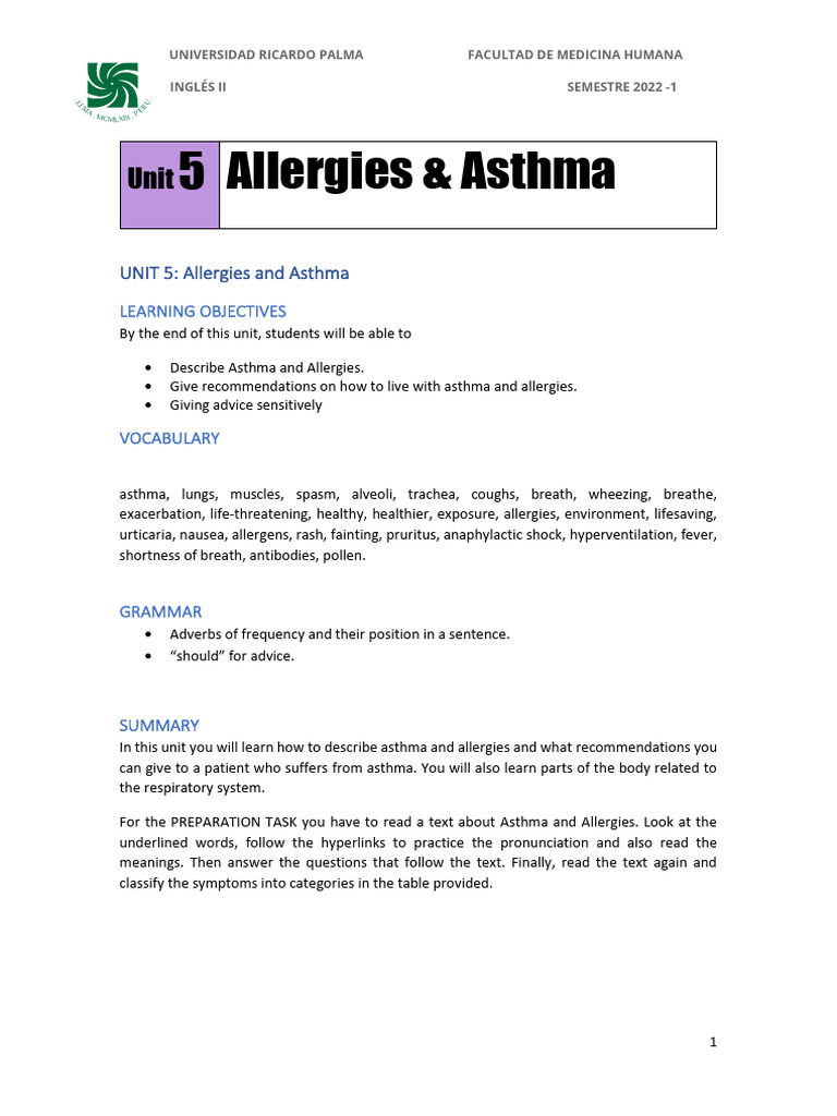 Asthma and Allergies: Key Concepts | PDF | Asthma | Allergy