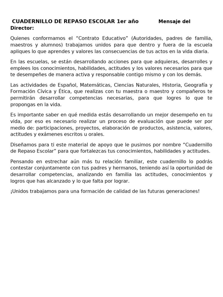 Cuadernillo de Repaso | PDF | Pollo | Evaluación