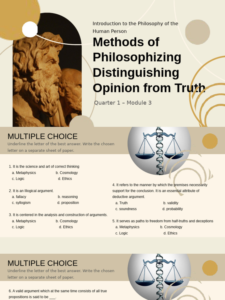 Philo Quarter 1 – Module 3 Methods of Philosophizing | PDF | Argument ...