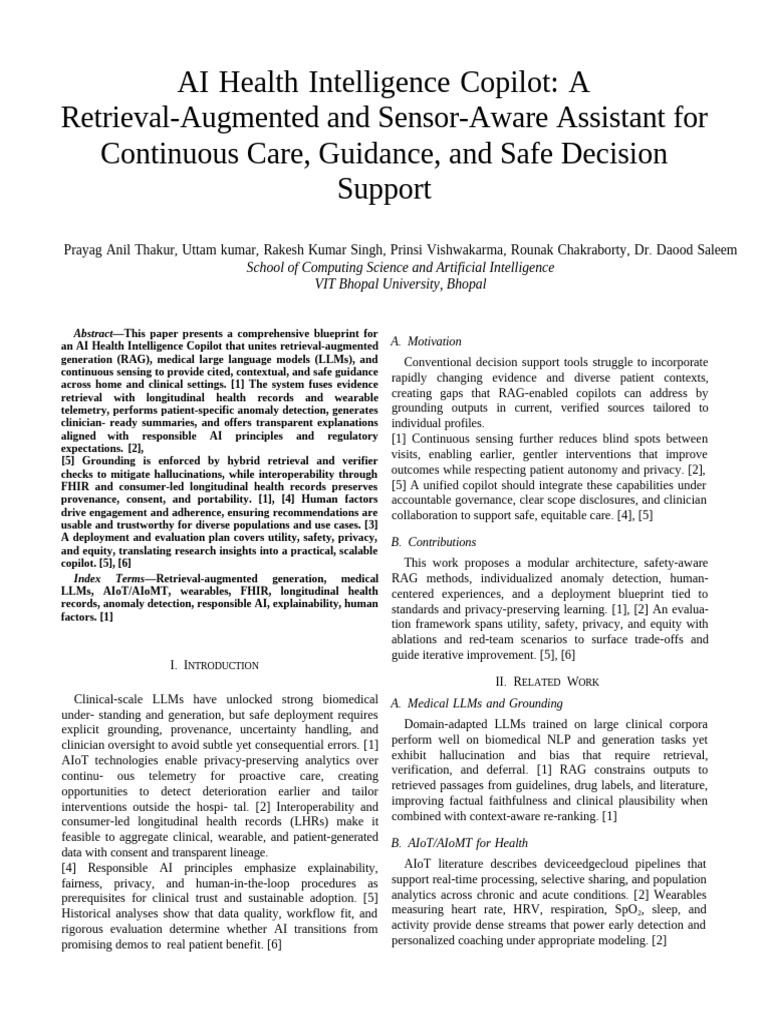 AI Health Copilot for Continuous Care | PDF | Artificial Intelligence ...