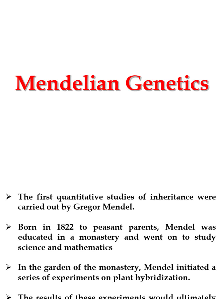 Mendelian Genetics Overview and Principles | PDF | Dominance (Genetics ...
