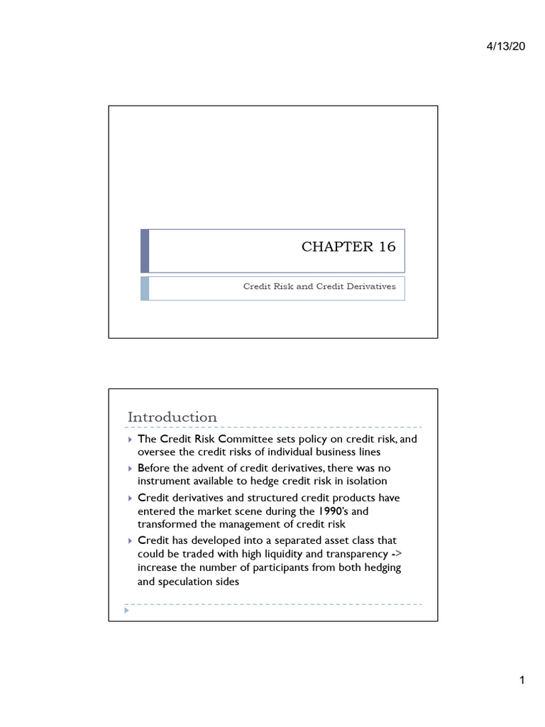 Understanding Credit Risk and Derivatives | PDF | Credit Default Swap ...
