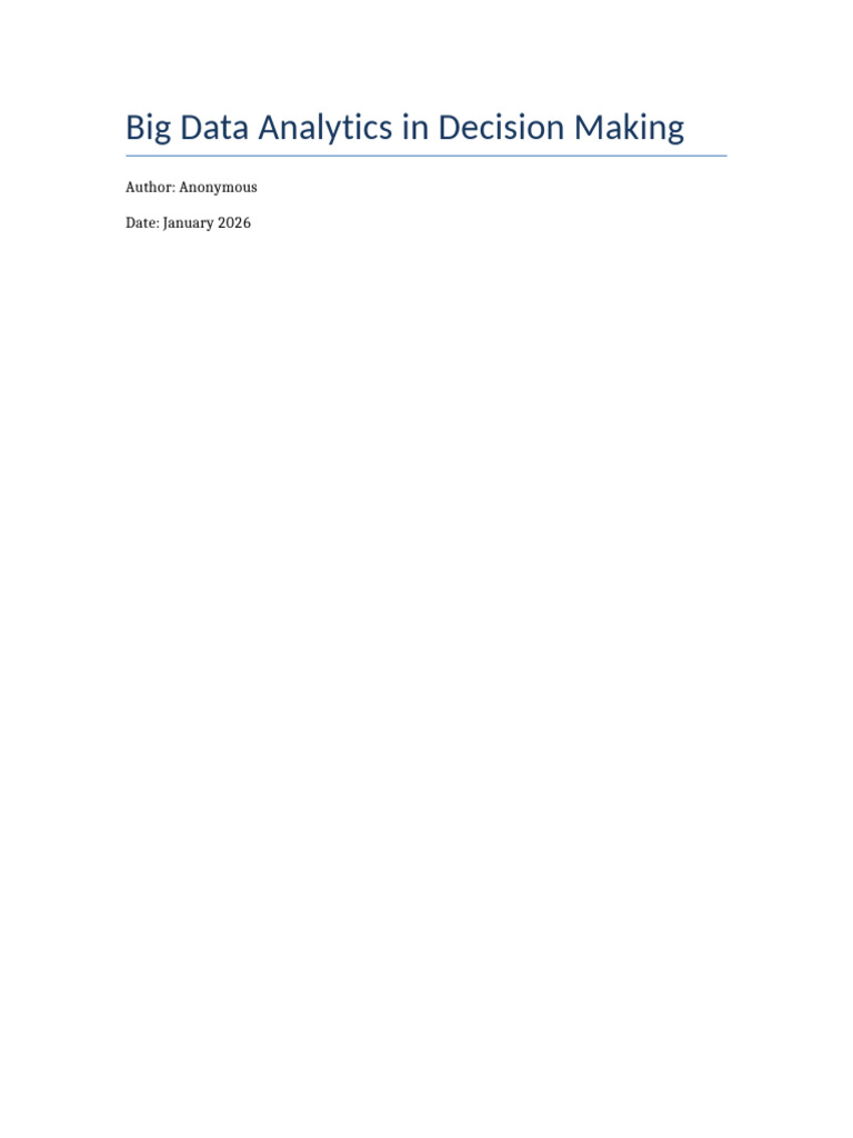 Big Data Analytics in Decision Making Scribd 10page | PDF