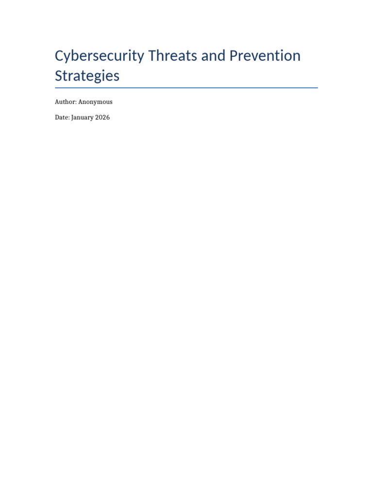 Cybersecurity Threats and Prevention Strategies Scribd 10page | PDF