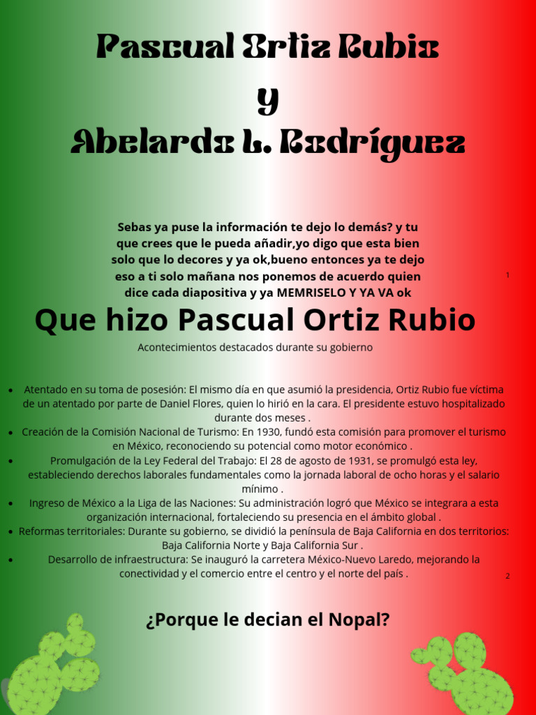 Presidentes de México: Ortiz Rubio y Rodríguez | PDF | Gobierno