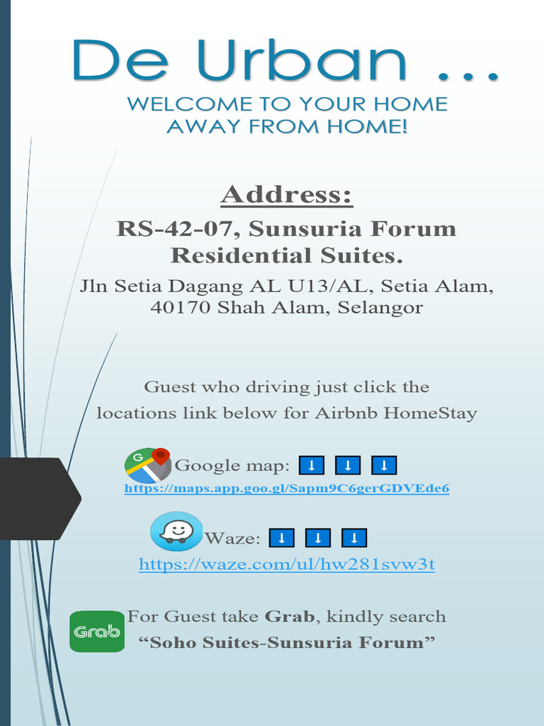 De Urban HomeStay Check-In Guide | PDF
