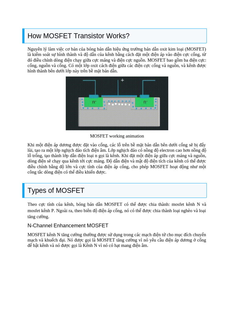 MOSFET Transistor | PDF