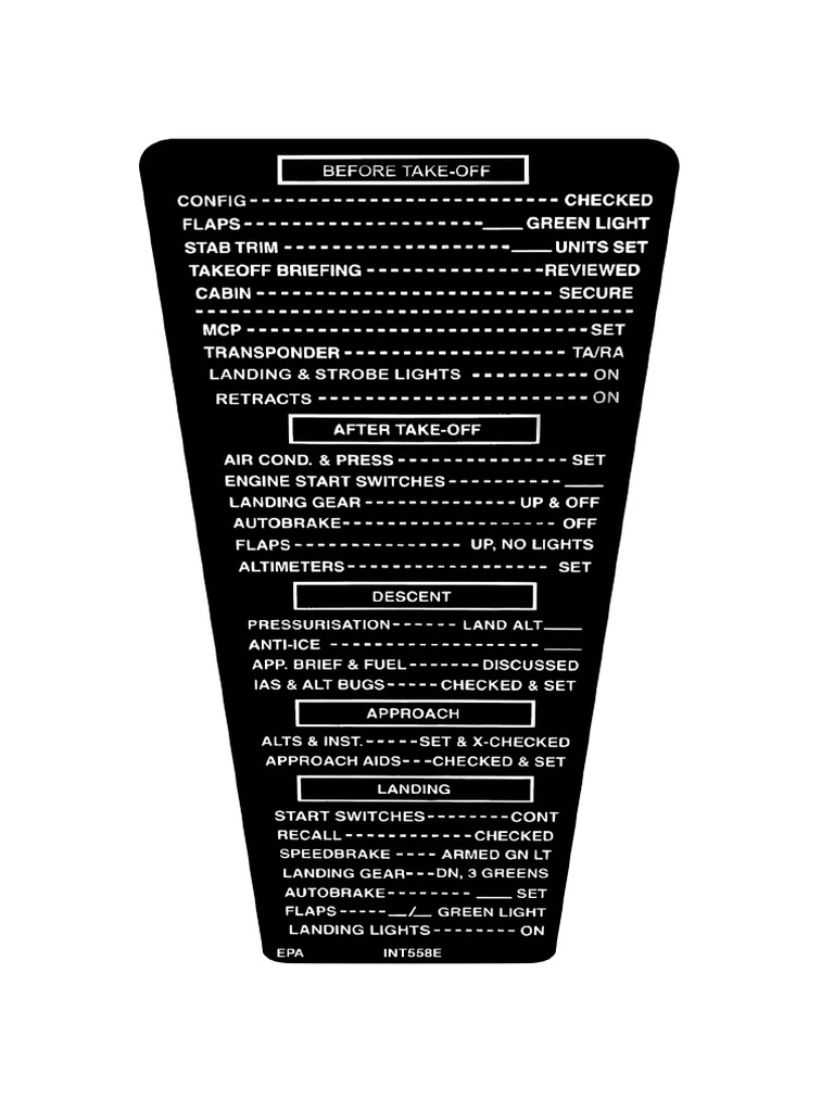 Checklist Yoke 737 | PDF