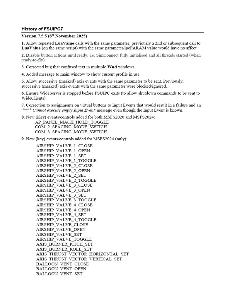 Fsuipc7 History | PDF | Parameter (Computer Programming) | Computer ...