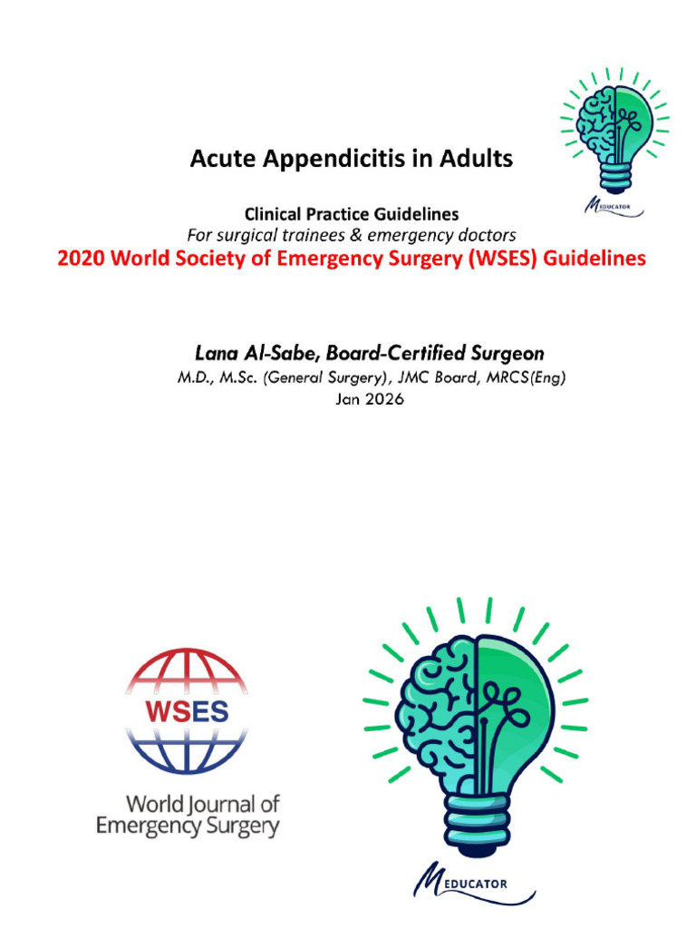 Acute Appendicitis Guidelines 2020 | PDF | Symptoms And Signs | Human ...