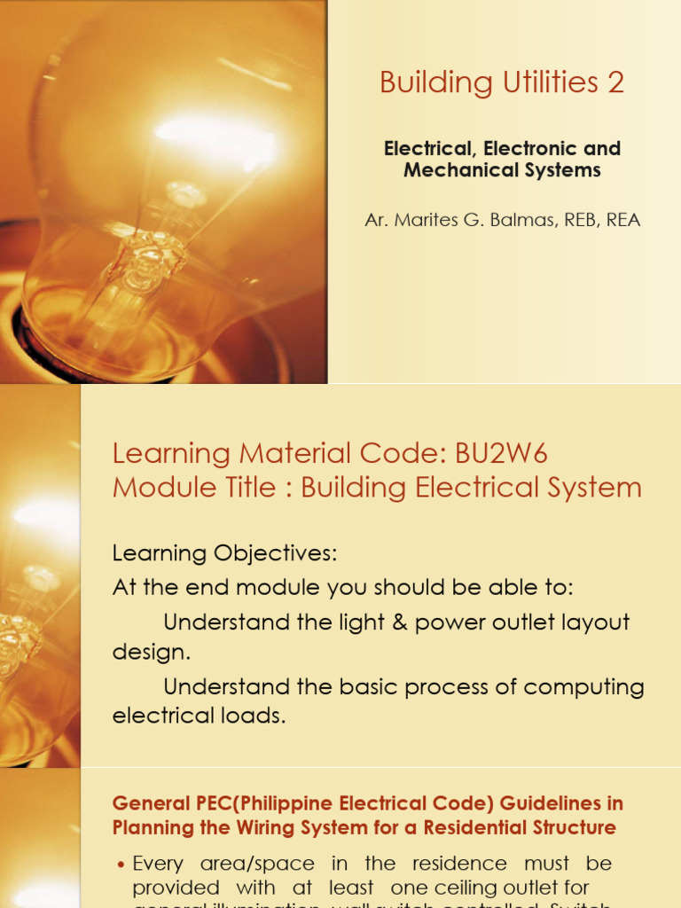 Building Electrical System Guidelines | PDF | Lighting | Watt