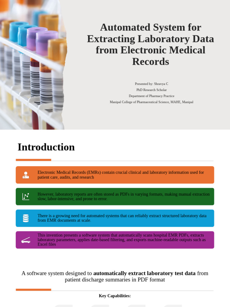 Automated Lab Data Extraction System | PDF | Electronic Health Record ...