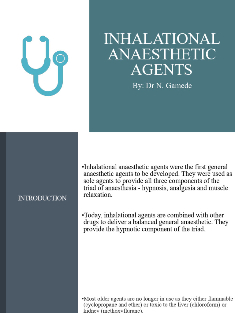 Inhalational Anaesthetic Agents Overview | PDF | Anesthesia | Medical ...