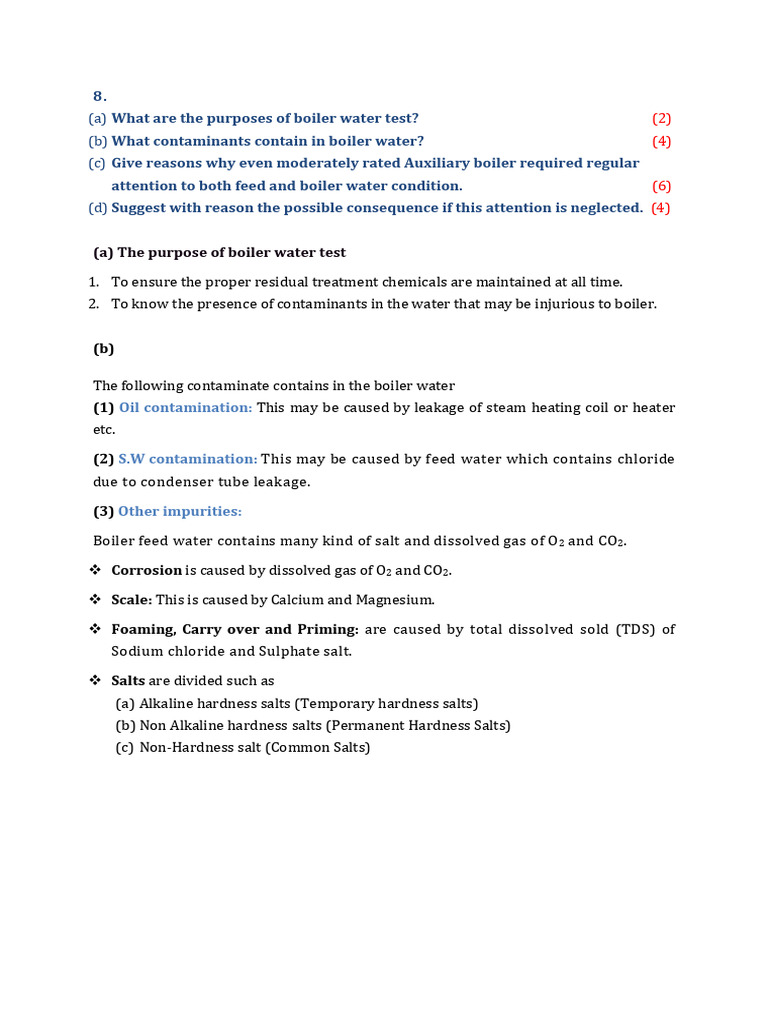 8. Boiler Water Test | PDF | Gases | Transparent Materials