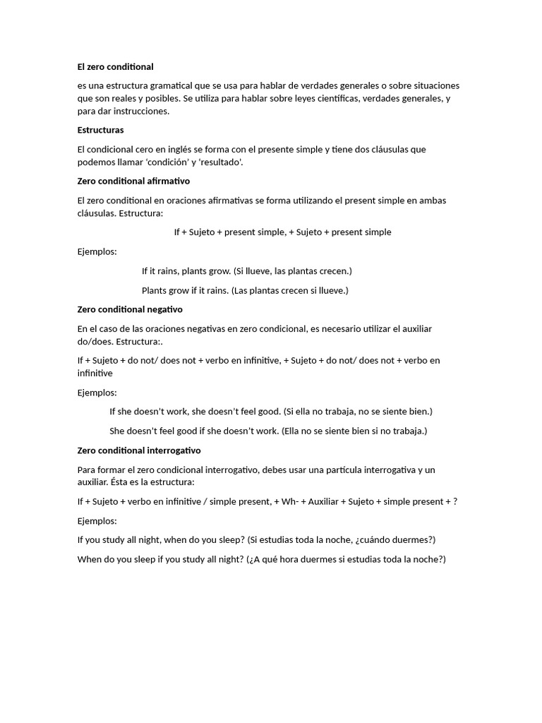 El Zero Conditional | PDF