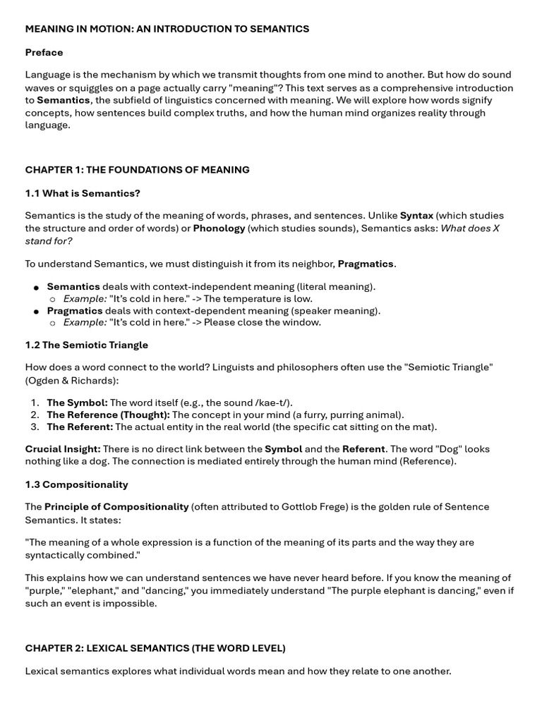 Introduction to Semantics Explained | PDF | Semantics | Linguistics