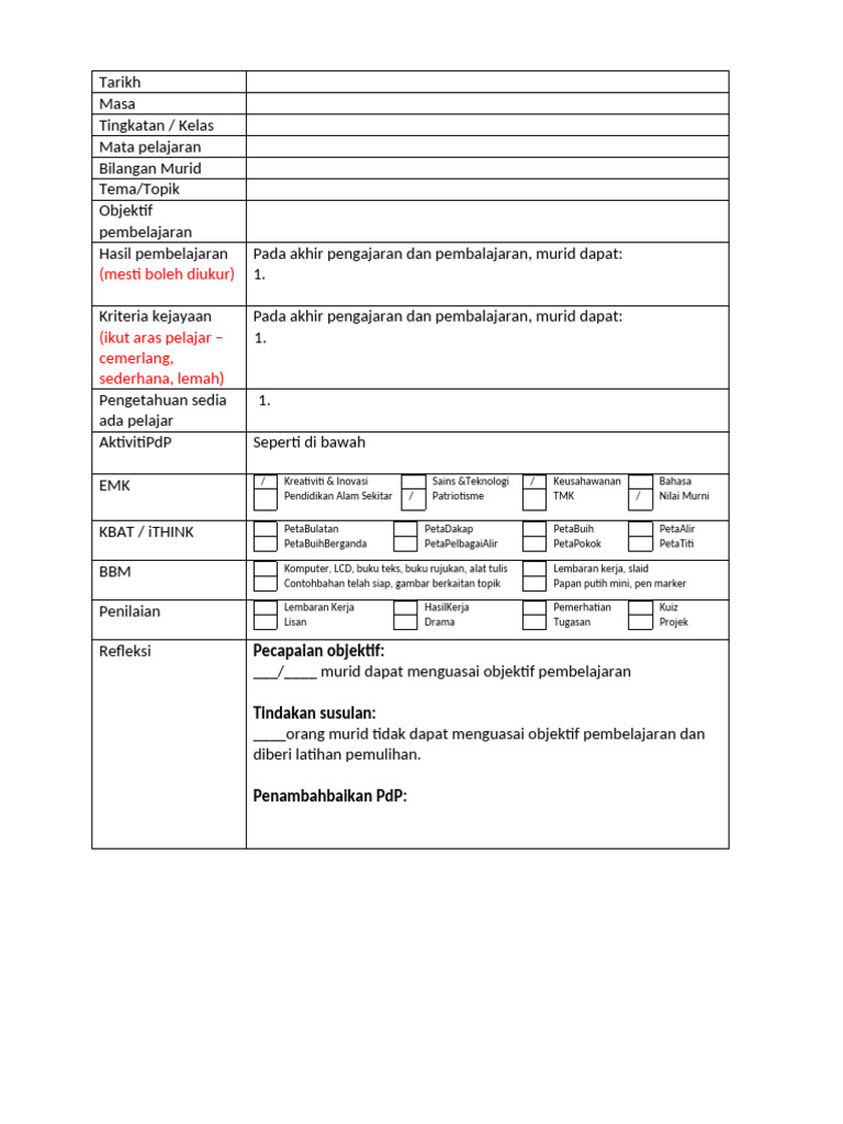 Sample PJK RPH t5 | PDF