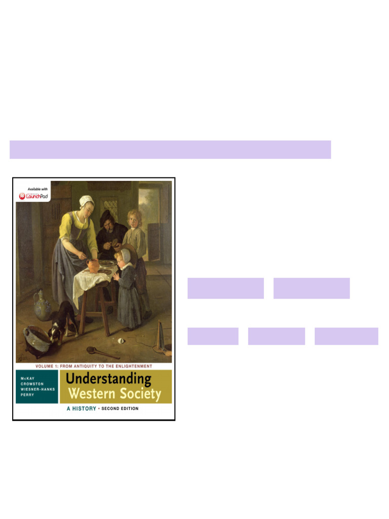 Understanding Western Society A History Vol 1 2nd Edition by John P ...