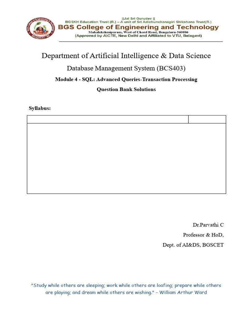 Advanced SQL Transaction Processing Guide | PDF | Database Transaction ...