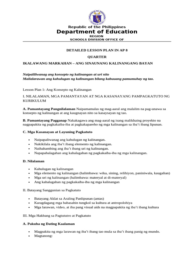 AP 8 q2 Detailed Lesson Plan | PDF
