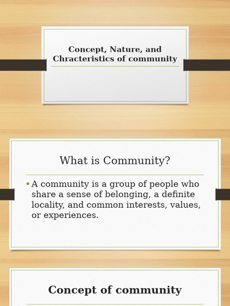 Concept, Nature, And Chracteristics of Community | PDF | Community ...