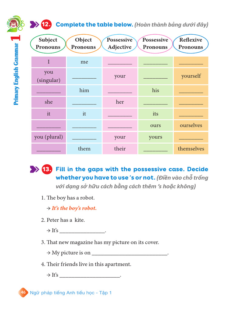 English Grammar Exercises for Kids | PDF | Pronoun | Linguistic Typology