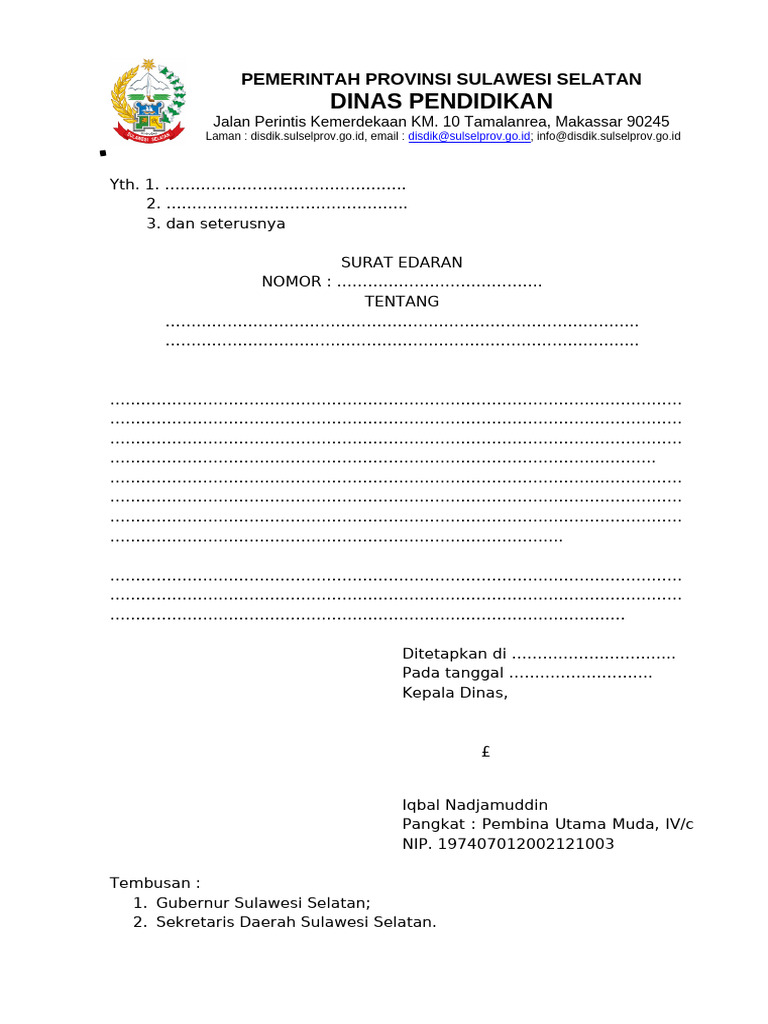 Format Surat Edaran | PDF