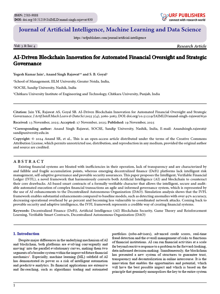 Ai Driven Blockchain Innovation for Automated Financial Oversight and ...