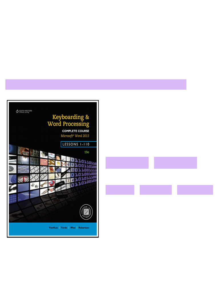 Keyboarding & Word Processing Complete Course Microsoft(r) Word 2013 ...