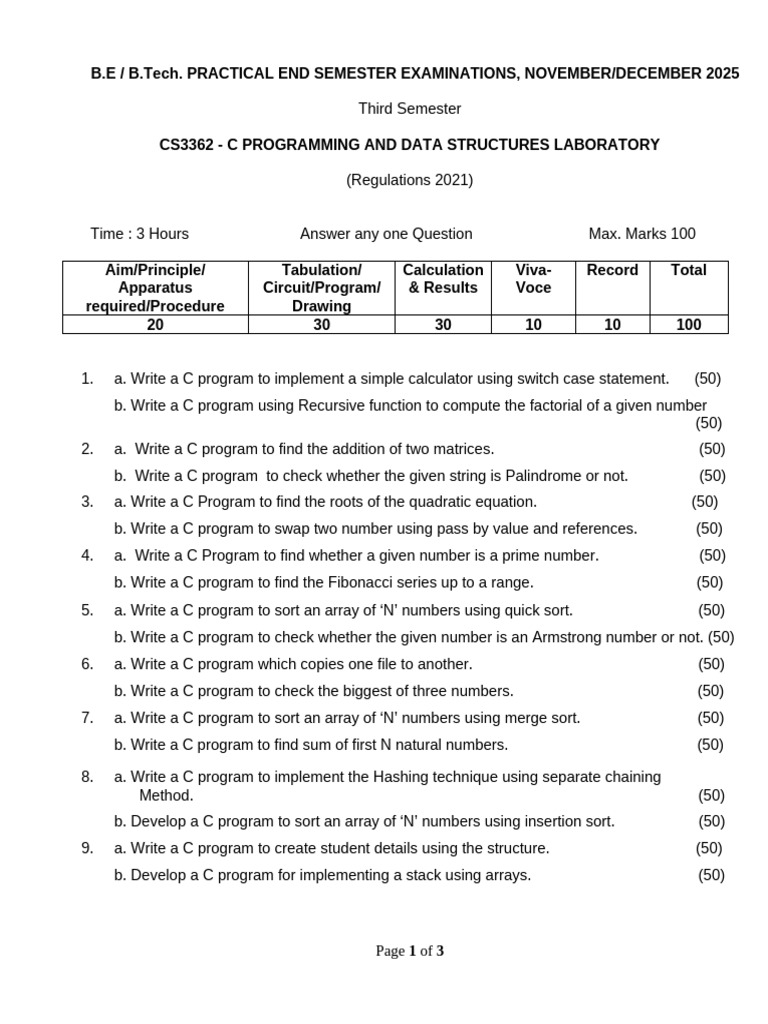 CS3362-SET2 | PDF | Algebra | Algorithms And Data Structures