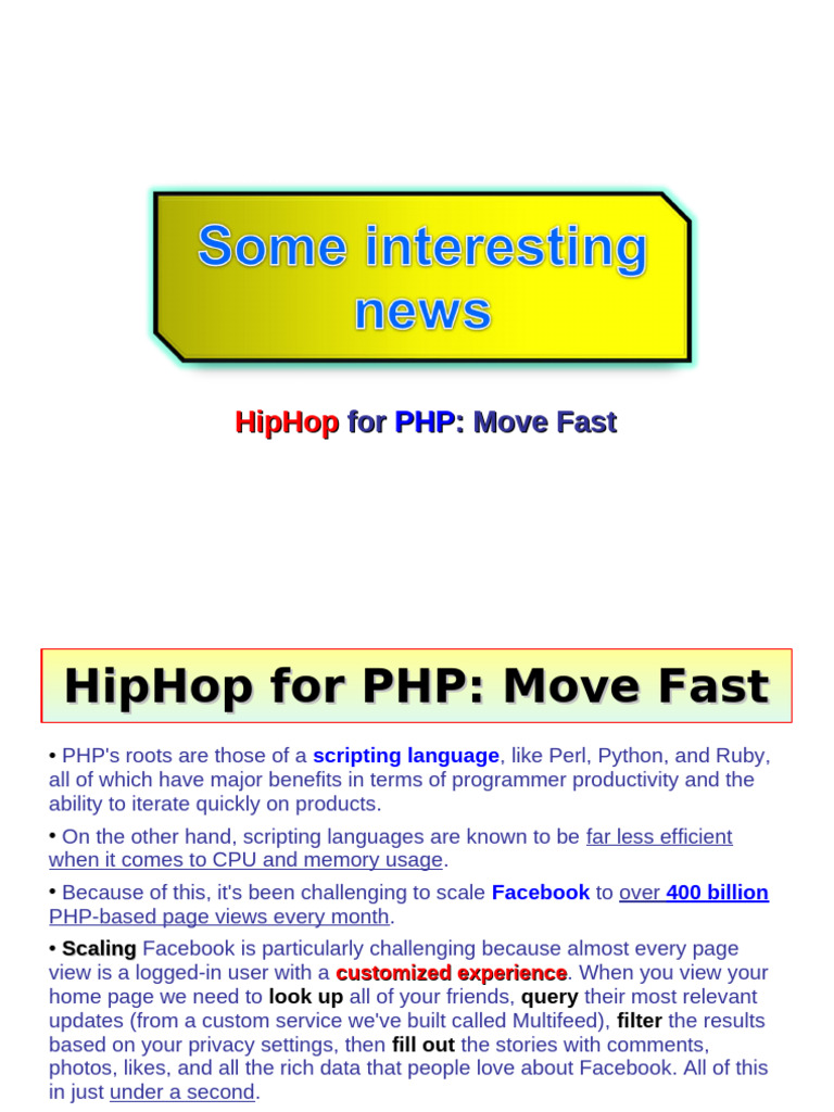Optimizing PHP with HipHop for Speed | PDF | Scope (Computer Science ...