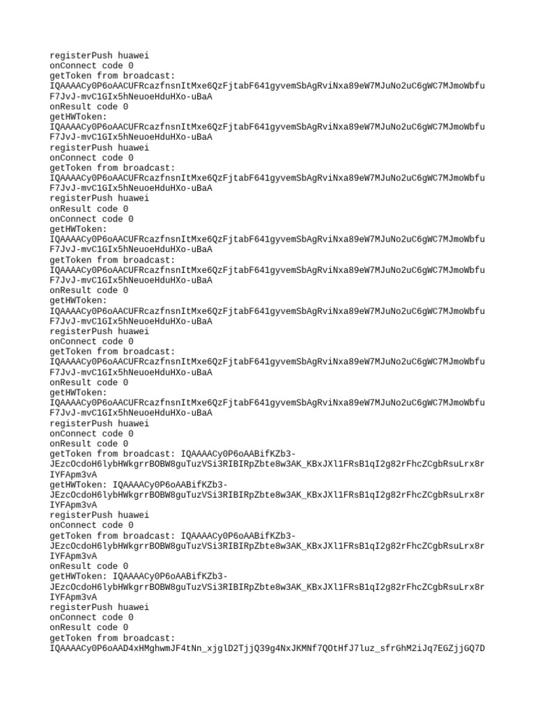 Huawei Push Notification Token Logs | PDF