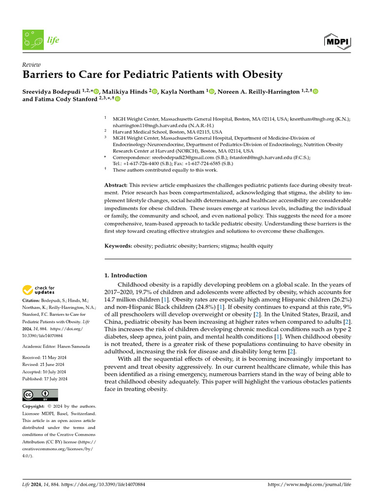 Barriers to Pediatric Obesity Care | PDF | Obesity | Healthy Diet